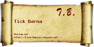 Tick Barna névjegykártya