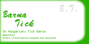 barna tick business card
